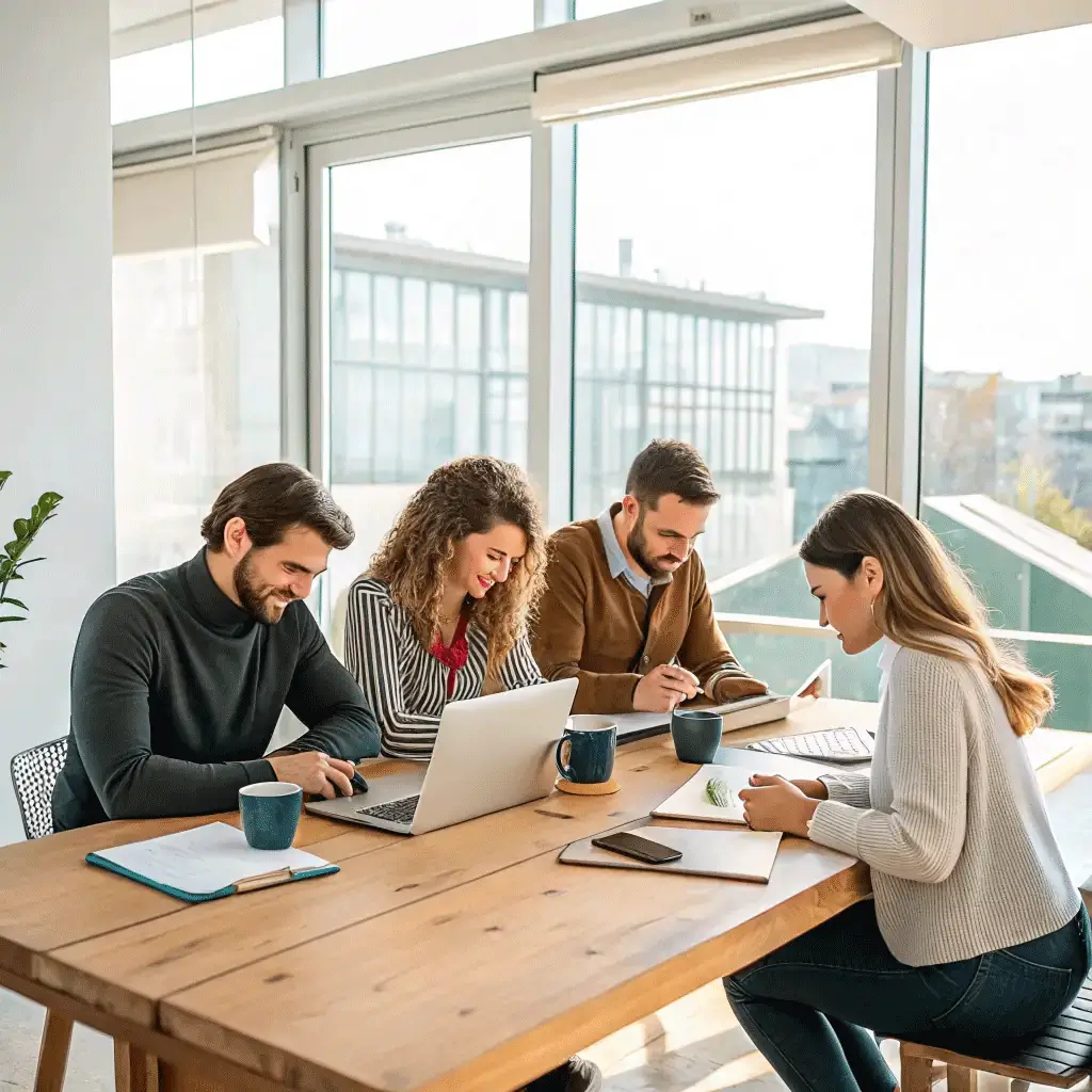 Reunião de trabalho em equipe.