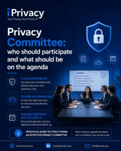Privacy committee with DPO, legal, HR, IT, marketing and management defining a GDPR governance agenda